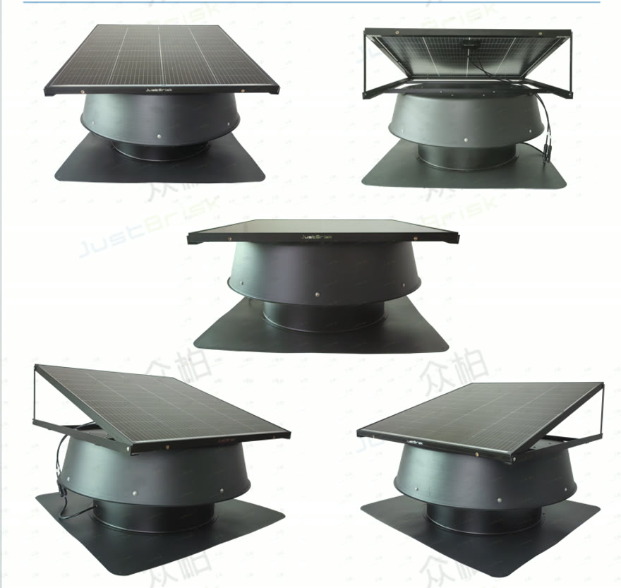 JBSF-600A industrial solar roof ventilator — 600 mm cylinder