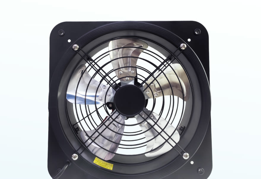 JustBrisk solar wall exhaust fan — square wall-mount axial fan